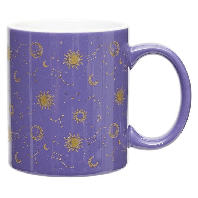 Coffret mug 330ml et tote bag signe du zodiaque blanc et violet