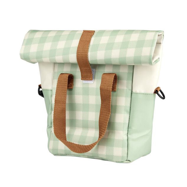 Sac isotherme 6L motif quadrillage vert 19x12xH39cm