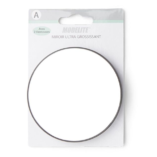 Miroir rond ultra grossissant avec 2 ventouses &Oslash;8cm