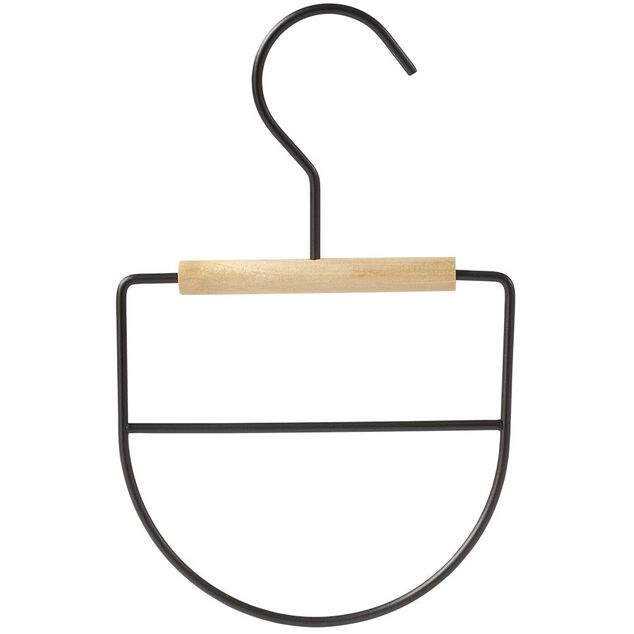 Cintre &agrave; accessoires m&eacute;tal et bois L13xH20cm