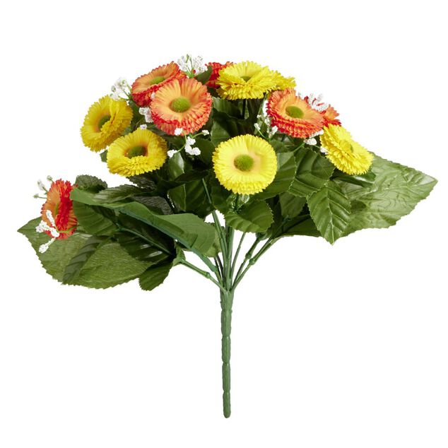 Bouquet fleurs artificielles paquerettes 20 t&ecirc;tes H30cm