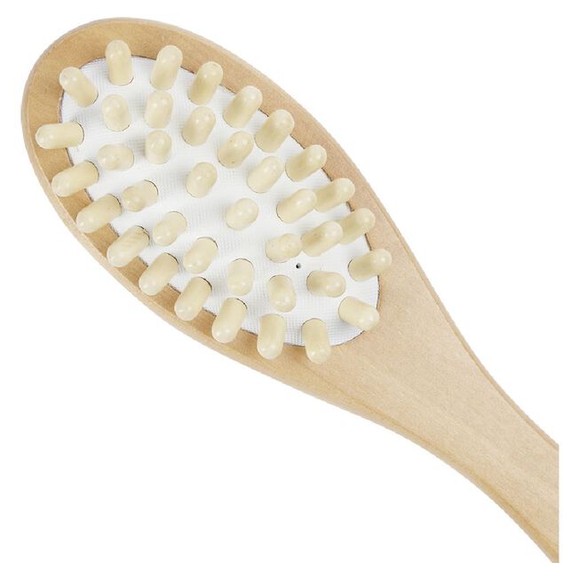 Brosse pour le corps double face bois et laine