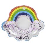 Porte verre gonflable arc-en-ciel &agrave; paillettes 20x20cm