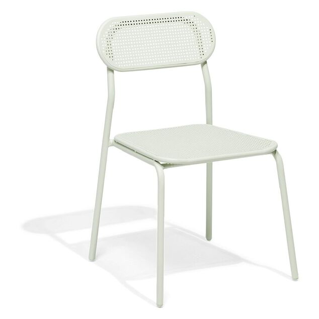 Chaise de jardin Faro empilable m&eacute;tal vert 48x52xH82cm