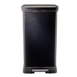 Poubelle &agrave; p&eacute;dale plastique noir carbone 50L