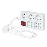 Bloc multiprise blanc interrupteur 7 prises