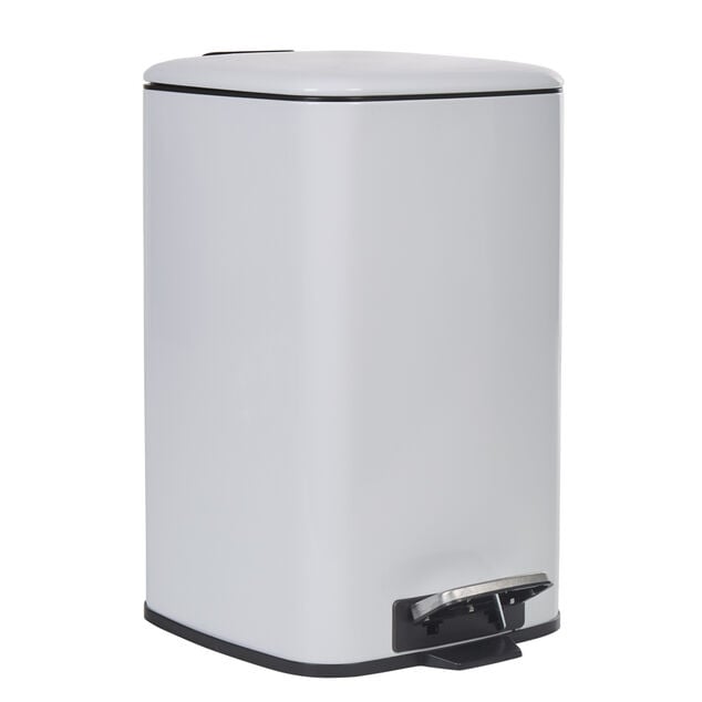 Poubelle p&eacute;dale blanche 20 L