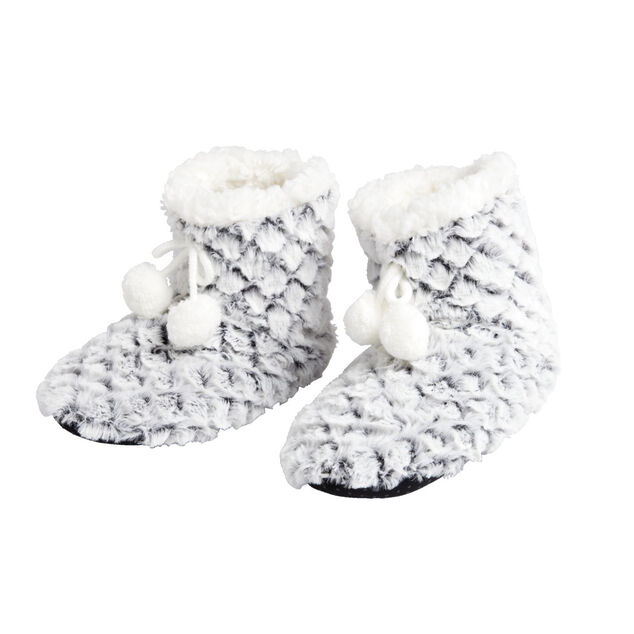 Chaussons bottes nid d'abeille à pompons T36 à T41