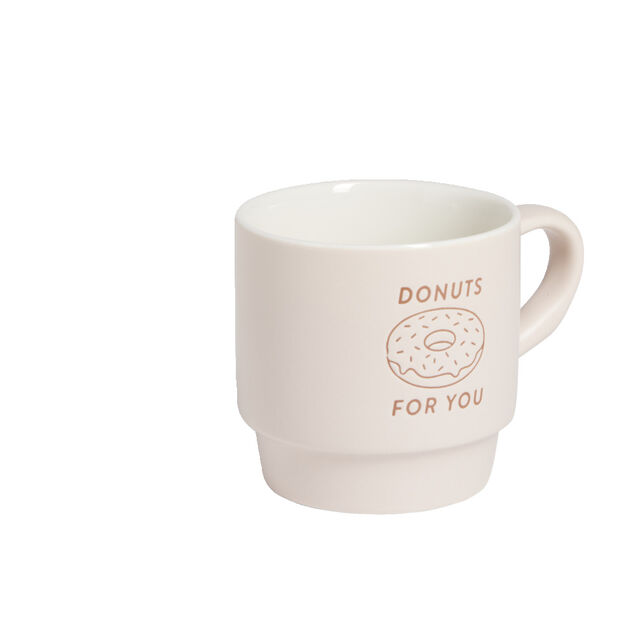 Mug empilables en c&eacute;ramique motifs et couleurs assorties 300ml 4 pi&egrave;ces