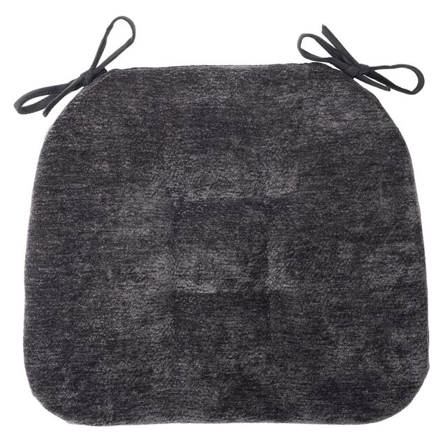 Galette de chaise carr&eacute;e polyester paillet&eacute; 42X38X4 cm (2 mod&egrave;les noir ou blanc)