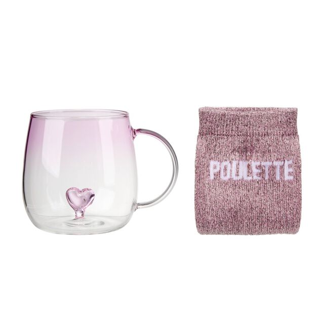 Coffret mug chaussettes Poulette rose