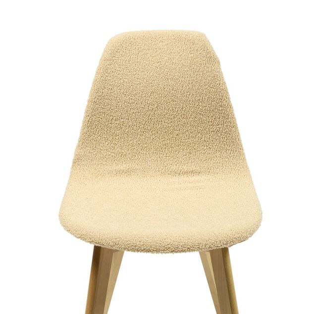 Housse de chaise tissu bouclette beige 45x40x48cm