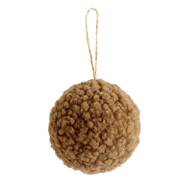 Boule de No&euml;l laine boucl&eacute;e &agrave; suspendre (4 mod&egrave;les)