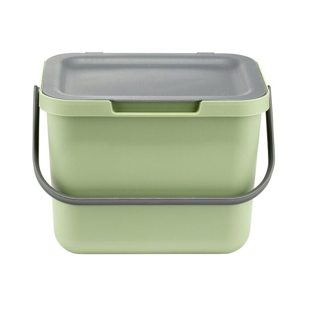 Poubelle compost &agrave; poser 6L plastique vert 25,5x19xH18,5cm