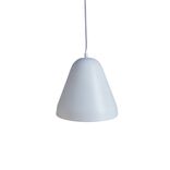 Suspension cône métal et plastique blanc Ø28xH26cm