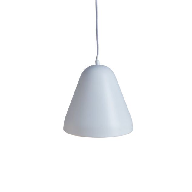 Suspension cône métal et plastique blanc Ø28xH26cm