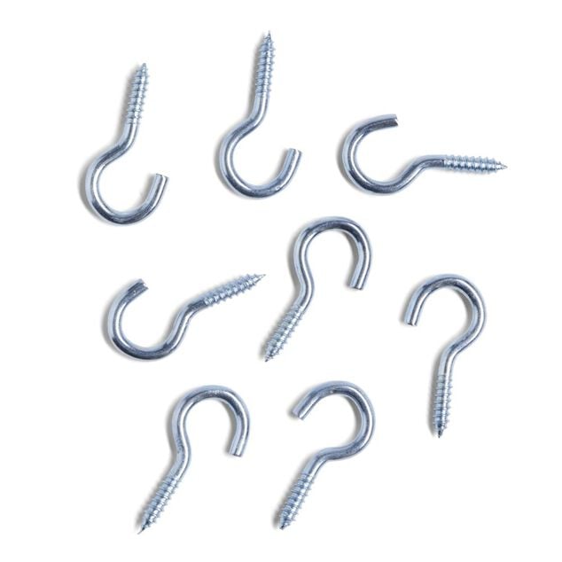 Lot de 8 crochets ouverts gris &Oslash;3,5x20mm