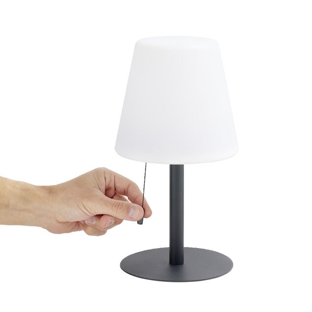 Lampe de table solaire blanche &agrave; poser &agrave; LED lumi&egrave;re variable &Oslash;16xH30,5cm