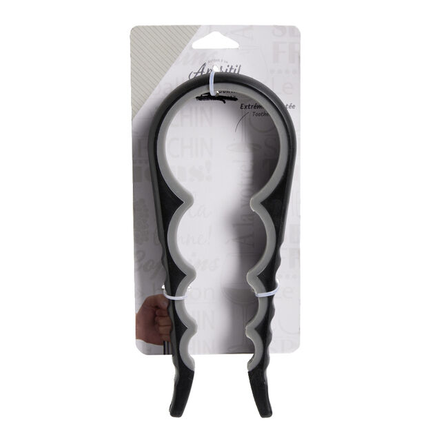 Ouvre bocal et bouteille universel noir et gris L23cm