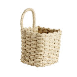 Panière tressée carrée à suspendre beige 12x12xH13cm