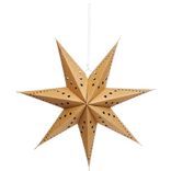 Déco à suspendre étoile 3D papier kraft marron ou blanc Ø50cm