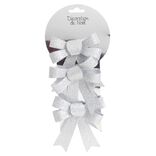 Suspension noeud de Noël pailleté argenté x3