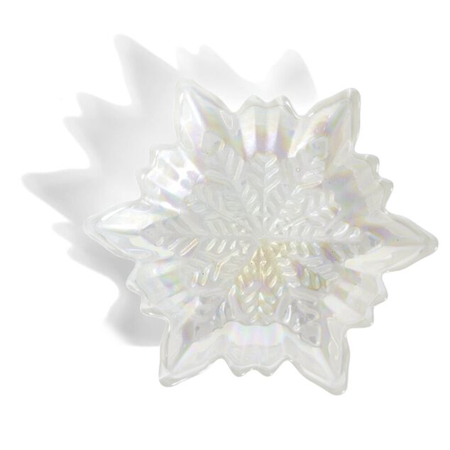 Coupelle verre flocon blanc irisé