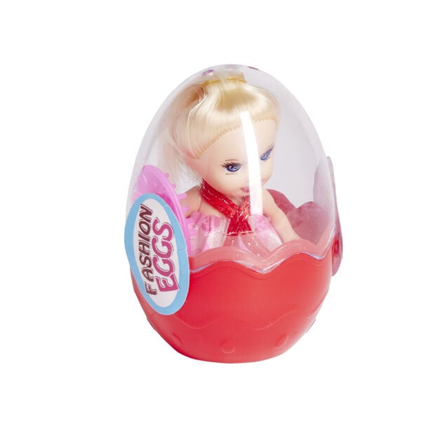 Mini poup&eacute;e dans oeuf &Oslash;5,8xH8,7cm - 4 mod&egrave;les