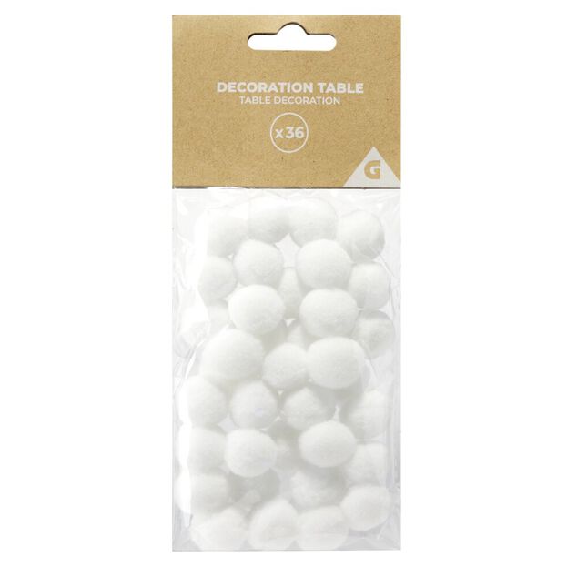 Mini boules de neige blanches Ø8cm 36 pièces