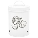 Bo&icirc;te de conservation pour ail en m&eacute;tal blanc
