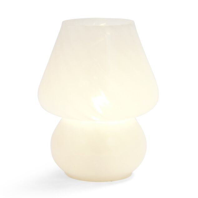 Lampe champignon à poser en verre LED Ø14xH18cm (2 modèles)