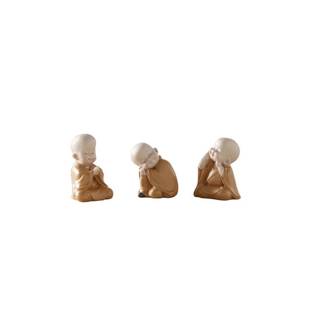 Figurine Bouddha moine polyr&eacute;sine assis - 6 postures
