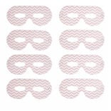 Masque de f&ecirc;te motif zig zag blanc et rose en carton x 8