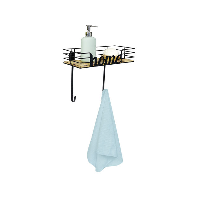 Étagère de rangement avec 2 crochets