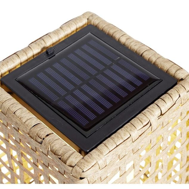 Lanterne solaire osier m&eacute;tal Bali &Oslash;16xH68cm