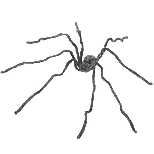 Araign&eacute;e XXL Halloween lumineuse et poilue noire L230cm