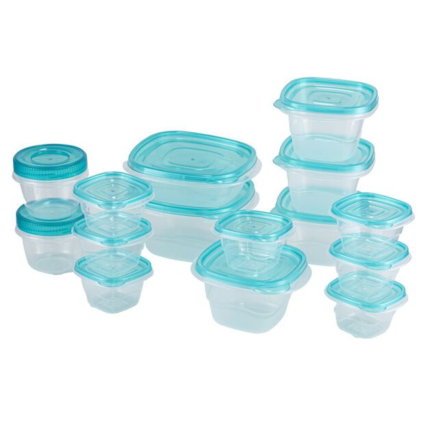 Bo&icirc;te alimentaire plastique x15 (2 mod&egrave;les gris ou bleu)