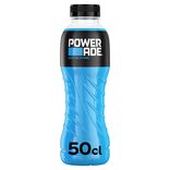 Boisson Powerade bleu p&eacute;tillant Ice Storm myrtille bouteille 50cl