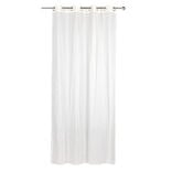 Voilage à oeillets aspect toile à beurre uni blanc ivoire