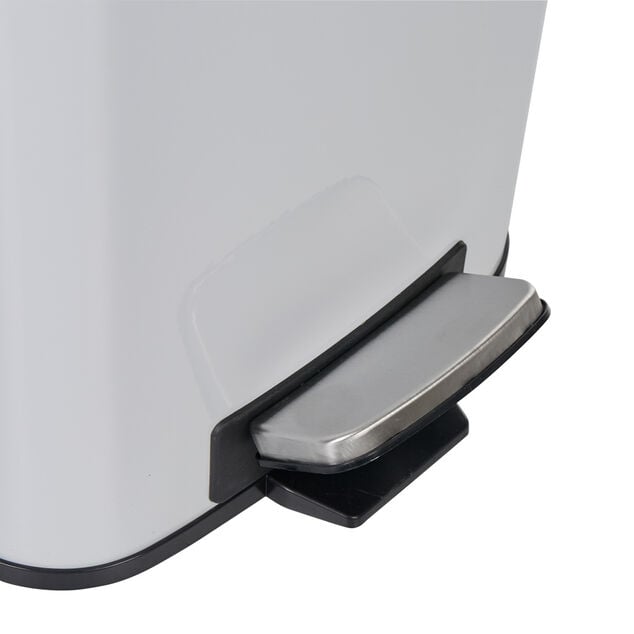 Poubelle p&eacute;dale blanche 30L