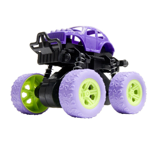 Véhicule à friction type 4x4 monster truck en plastique vert 8,7x7,8xH7,5cm