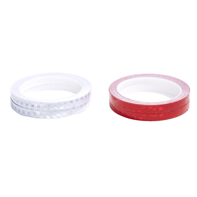 Bande adhésive réfléchissante et découpable x4 rouge et blanc 8m