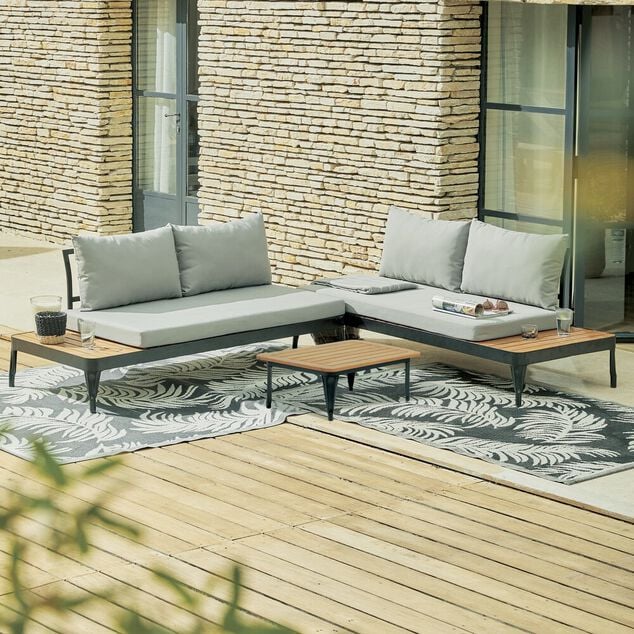 Salon de jardin Fabrik m&eacute;tal et bois