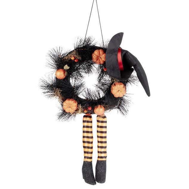 Couronne d&eacute;corative sorci&egrave;re Halloween