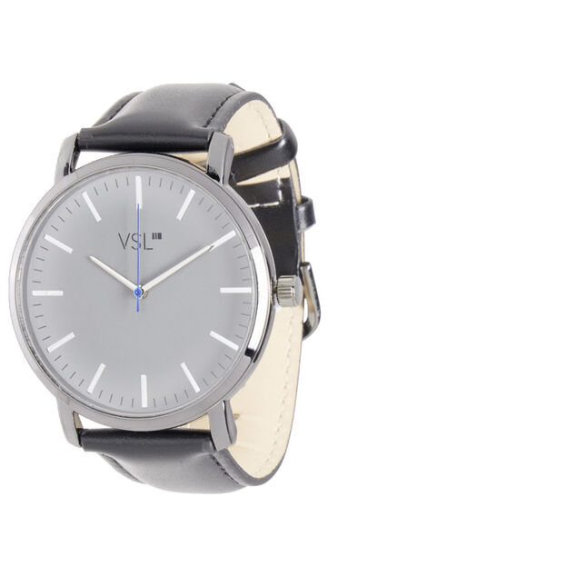 Ensemble montre et bracelet homme simili noir