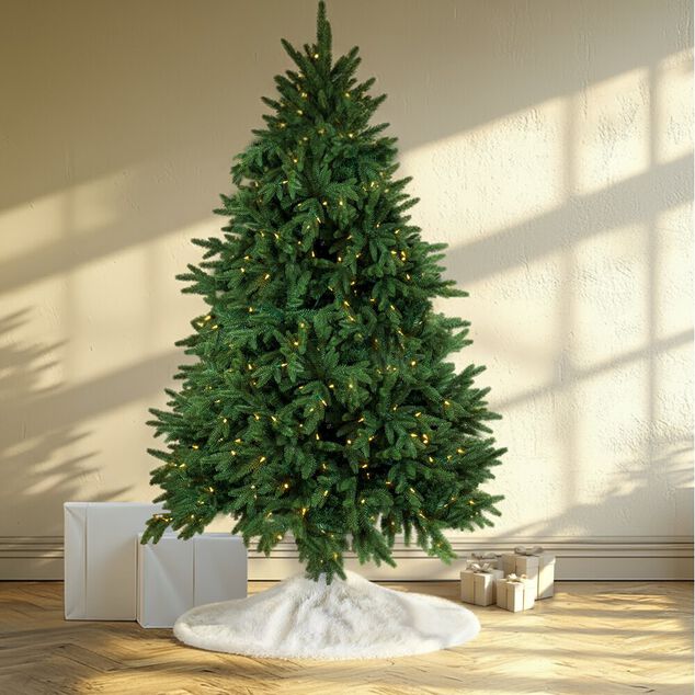 Tour de sapin &Oslash;80 cm imitation fourrure blanc