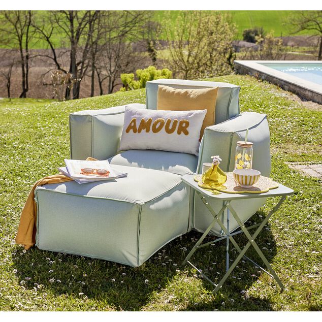 Accoudoir gonflable Burbuja x2 modulable d&eacute;perlant d&eacute;houssable vert 70x20xH55cm