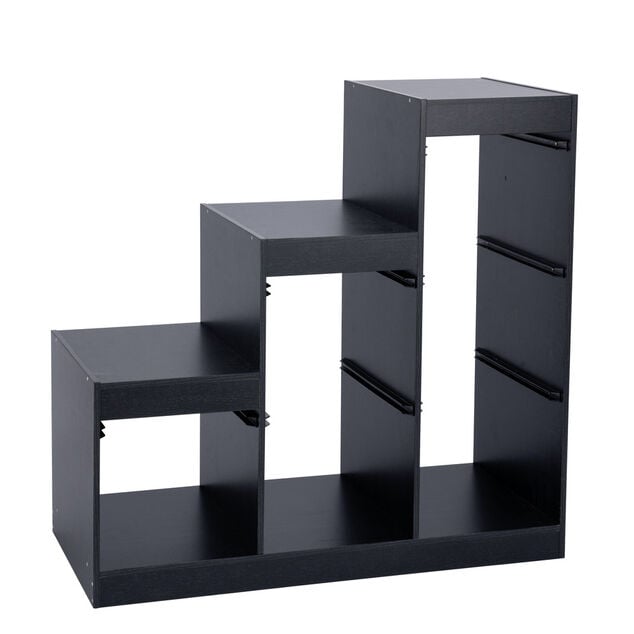 Structure de rangement en contreplaqu&eacute; blanc forme escalier 97x44xH94cm