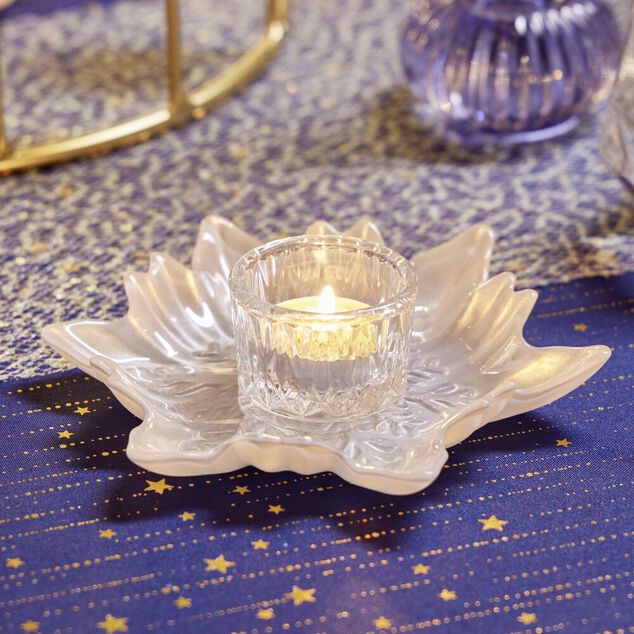 Mini bougeoir x3 en verre façon cristallin Ø5xH3,5cm