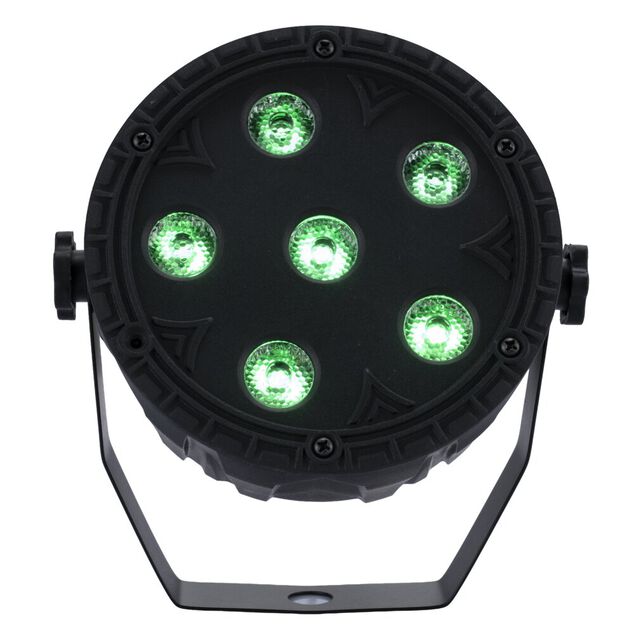 Projecteur de lumi&egrave;re disco rond 6LED RGB 360&deg; avec t&eacute;l&eacute;commande H14cm